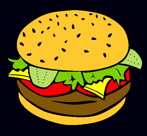 Dibujo Hamburguesa completa pintado por alicecullen