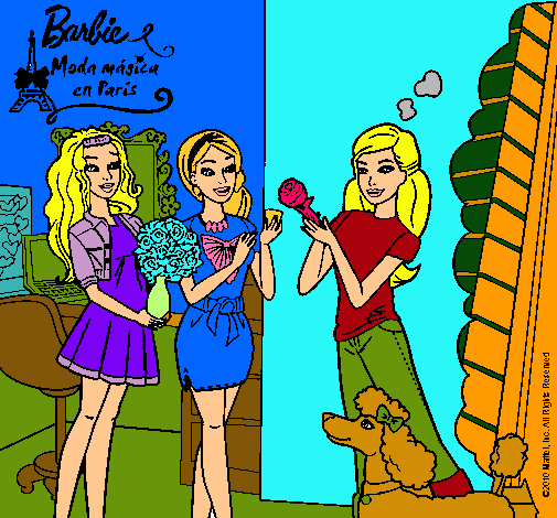 Dibujo Barbie de compras con sus amigas pintado por lurdes22