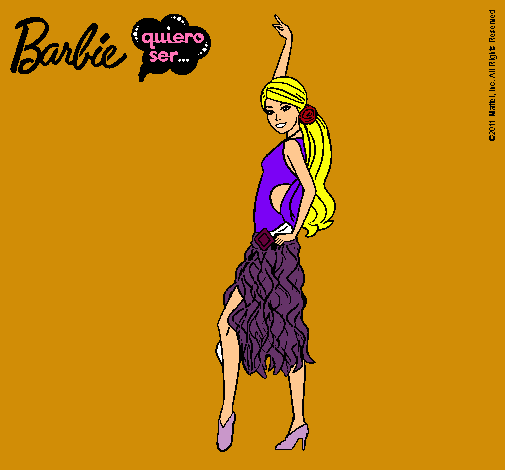 Dibujo Barbie flamenca pintado por silvitica