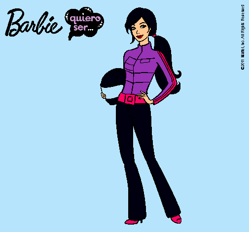 Dibujo Barbie piloto de motos pintado por Amadix
