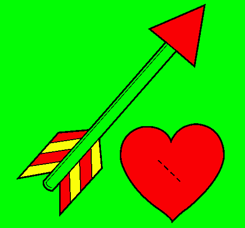 Dibujo Flecha y corazón pintado por carmuchi