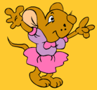 Dibujo Rata con vestido pintado por ratitapresu