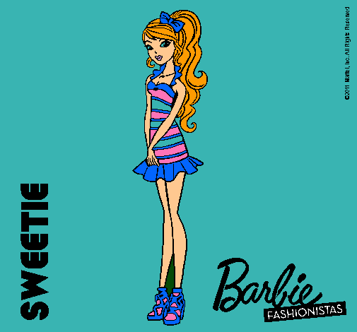 Dibujo Barbie Fashionista 6 pintado por lurdes22