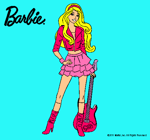 Dibujo Barbie rockera pintado por escorpio