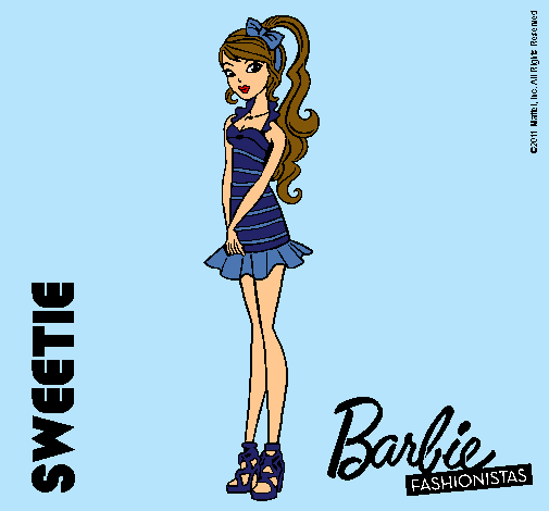 Dibujo Barbie Fashionista 6 pintado por Amadix