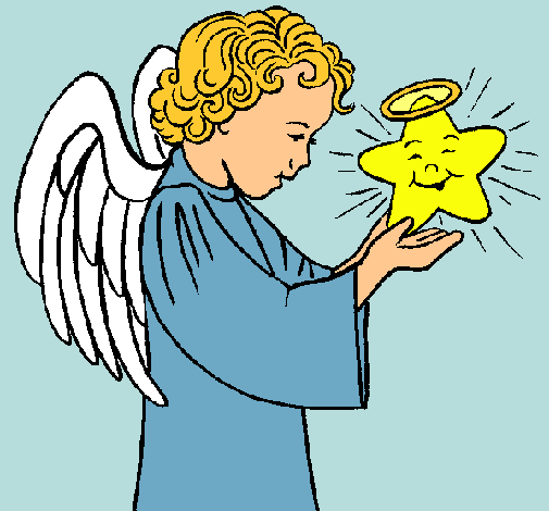 Dibujo Ángel y estrella pintado por kiseki