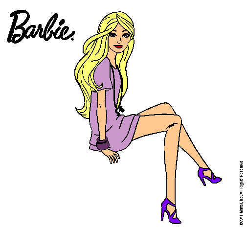 Dibujo Barbie sentada pintado por Celili