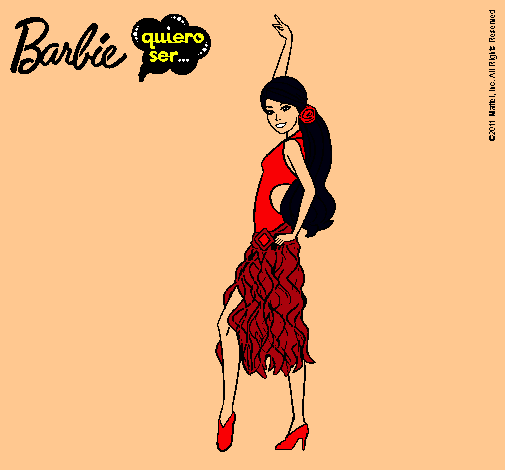 Dibujo Barbie flamenca pintado por franchu 