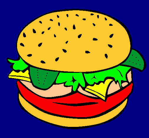 Dibujo Hamburguesa completa pintado por yosselin