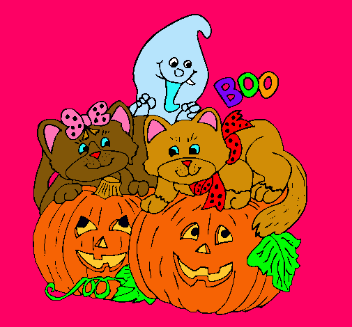 Dibujo Halloween pintado por peqk