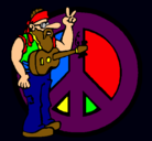 Dibujo Músico hippy pintado por july1