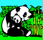 Dibujo Mama panda pintado por luzia