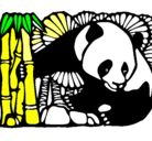 Dibujo Oso panda y bambú pintado por maria82882