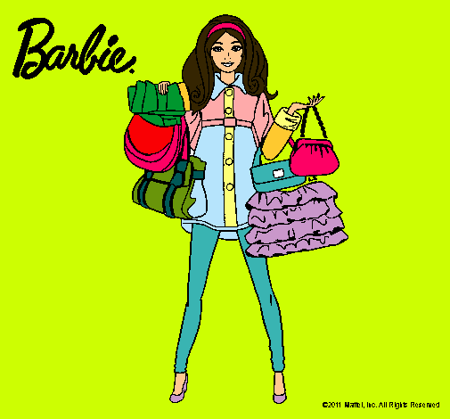 Dibujo Barbie de compras pintado por lota