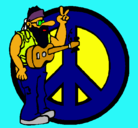 Dibujo Músico hippy pintado por jotapetrov