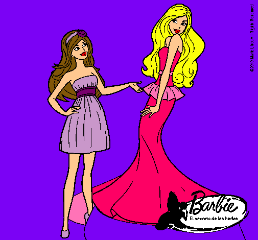 Dibujo Barbie estrena vestido pintado por javitaxx