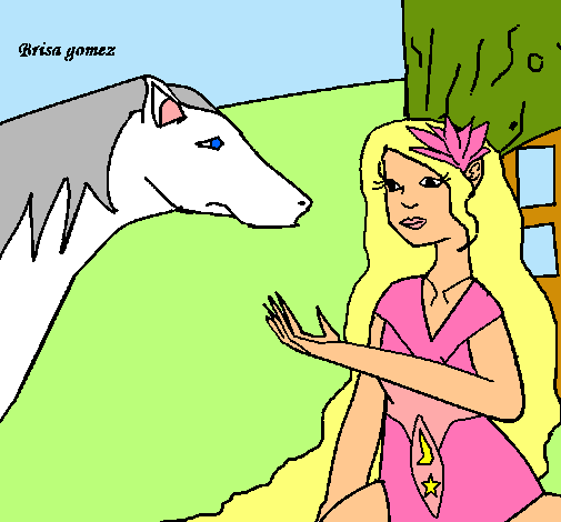Dibujo Princesa y caballo pintado por Kougra_sa_8