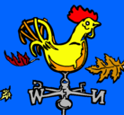 Dibujo Veletas y gallo pintado por FERRAN