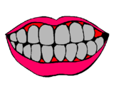 Dibujo Boca y dientes pintado por GFIL
