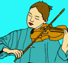 Dibujo Violinista pintado por salomone