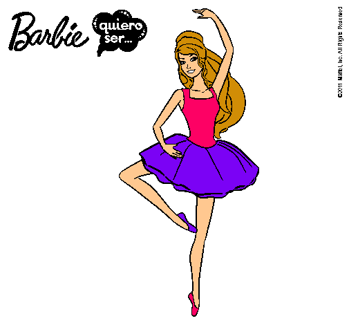 Dibujo Barbie bailarina de ballet pintado por piojo