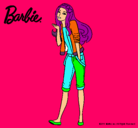 Dibujo Barbie con look casual pintado por lota