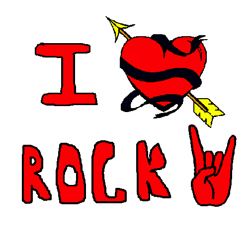 Dibujo I love rock pintado por crirjjjj