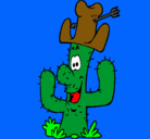 Dibujo Cactus con sombrero pintado por mariapucel