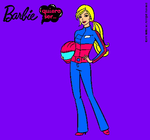 Dibujo Barbie piloto de motos pintado por javitaxx