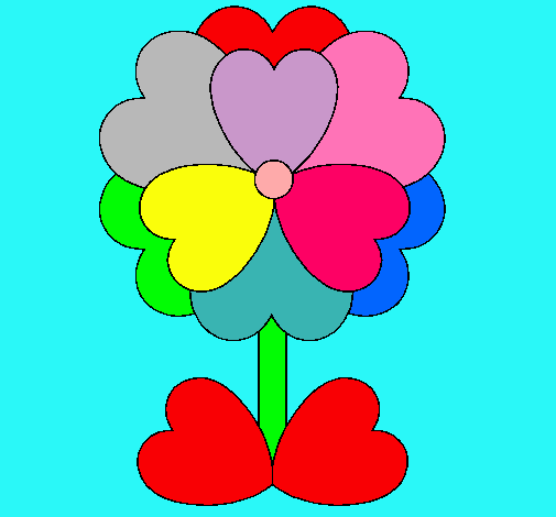 Dibujo Flor de corazones pintado por victoria04