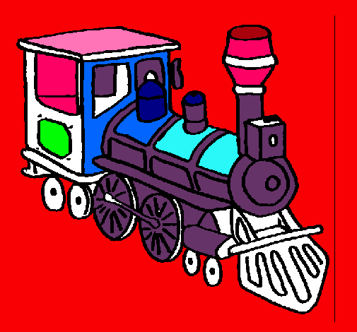 Dibujo Tren pintado por SAMO