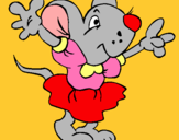 Dibujo Rata con vestido pintado por sonriente