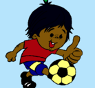 Dibujo Chico jugando a fútbol pintado por soniko