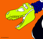Dibujo Esqueleto tiranosaurio rex pintado por jhosep