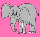 Dibujo Elefante feliz pintado por valerya