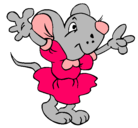 Dibujo Rata con vestido pintado por clauia