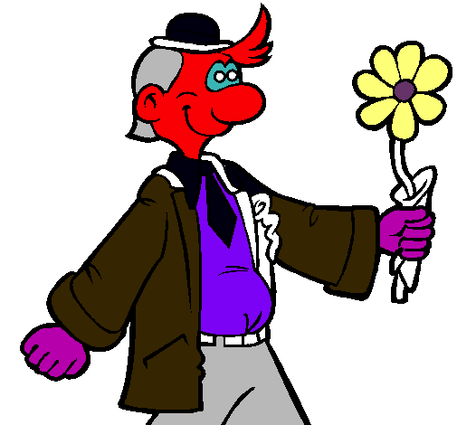 Dibujo Hombre contento con una flor pintado por Divy