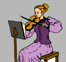 Dibujo Dama violinista pintado por mablav