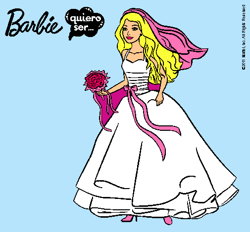 Dibujo Barbie vestida de novia pintado por javitaxx