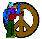 Dibujo Músico hippy pintado por ricky