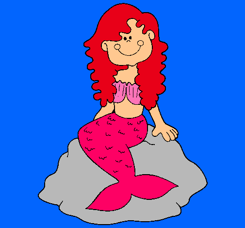 Dibujo Sirena sentada en una roca pintado por sebhitta
