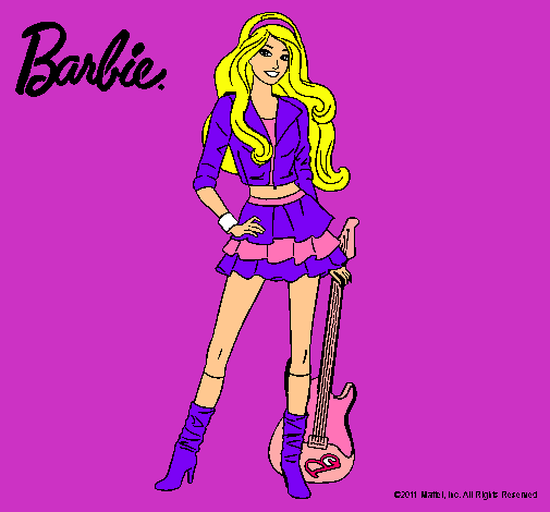 Dibujo Barbie rockera pintado por ayelen9