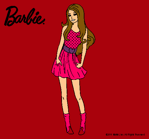 Dibujo Barbie veraniega pintado por bichicleta