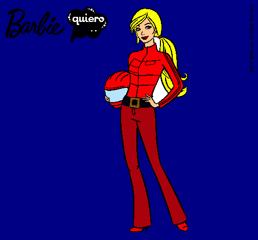 Dibujo Barbie piloto de motos pintado por pamelita6