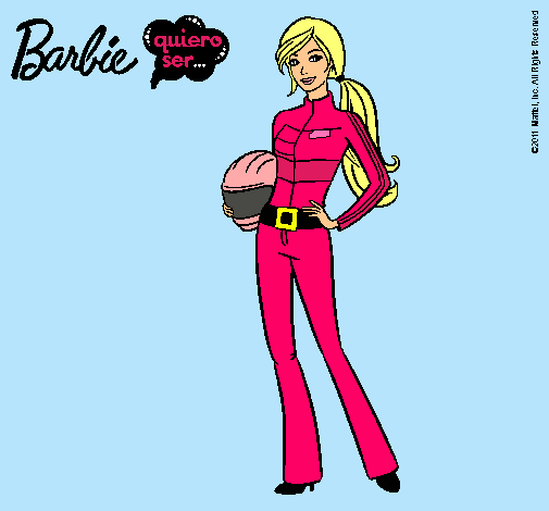 Dibujo Barbie piloto de motos pintado por -Andrea