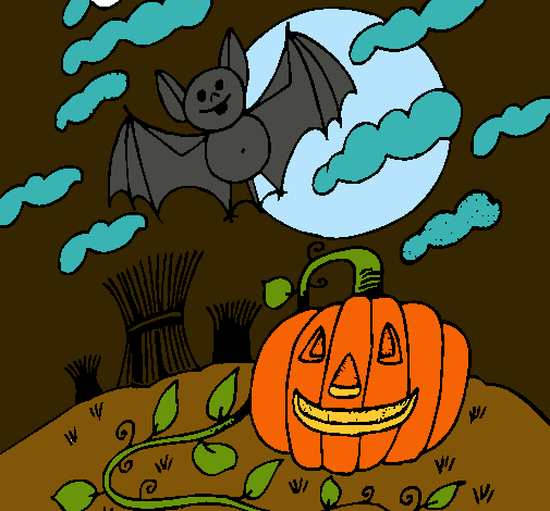 Dibujo Paisaje de Halloween pintado por amalia