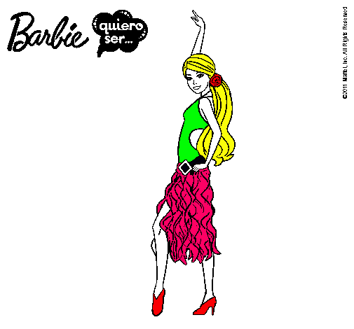 Dibujo Barbie flamenca pintado por luna2010