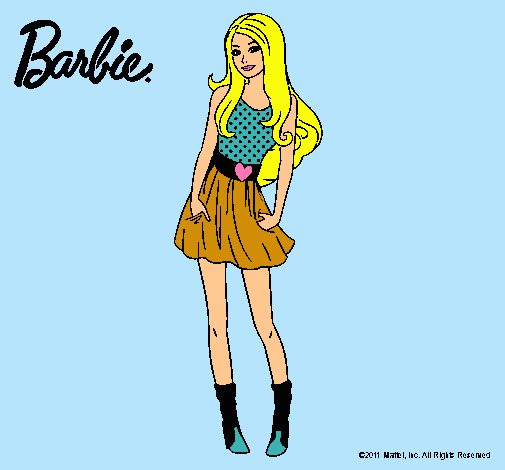 Dibujo Barbie veraniega pintado por -popi-