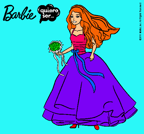 Dibujo Barbie vestida de novia pintado por RocioAnto