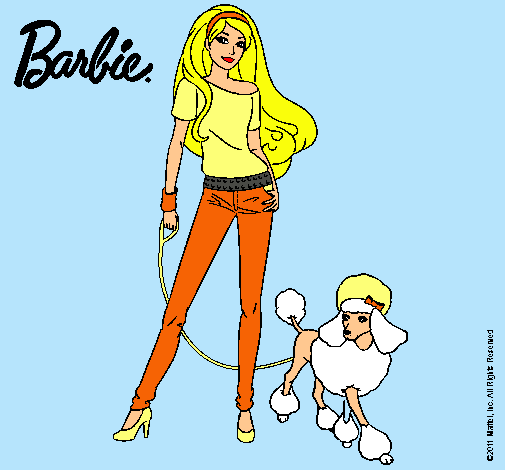 Dibujo Barbie con look moderno pintado por -popi-